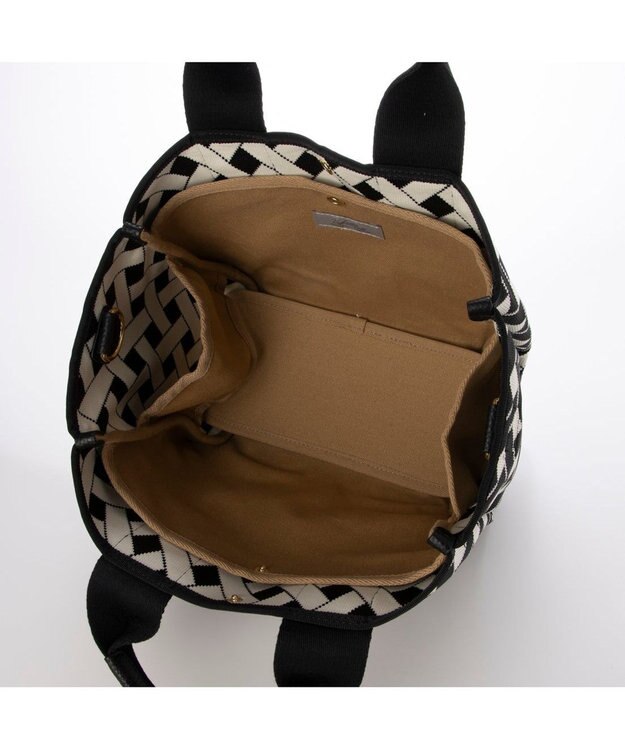 UNBILLION カシュカシュ cachecache / 柄アソートジャガード2wayトートバッグ ブラックミックス