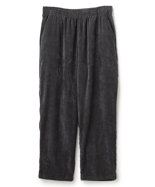 UNFILO MENS 【男女兼用】リラックス コーデュロイ ギャザーパンツ ブラック