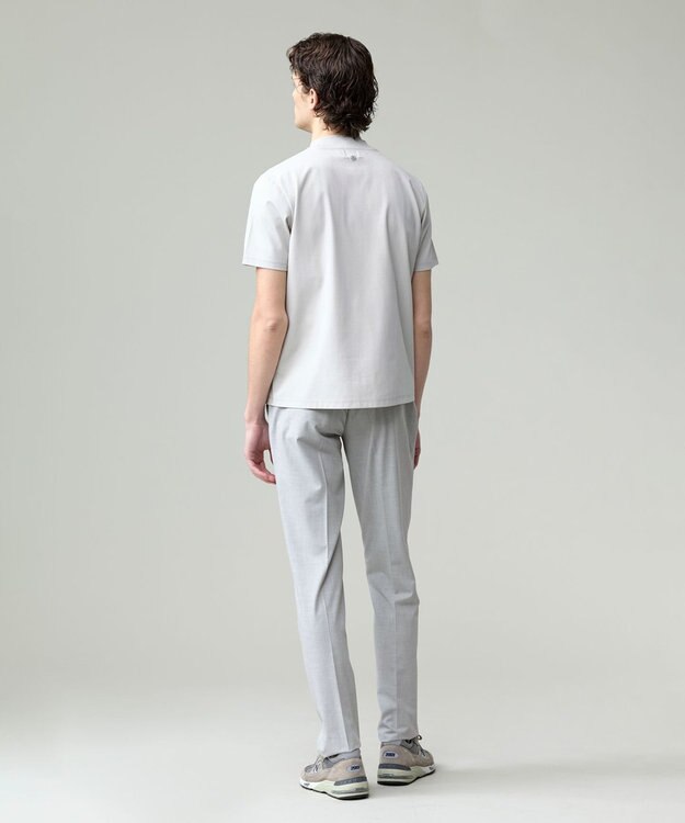 J.PRESS MEN シルクのような光沢感の上品Tシャツ【UVカット / 接触冷感 / 吸水速乾】【J.PRESS PREMIUM JERSEY】ポンチモックネック Tシャツ ライトグレー系