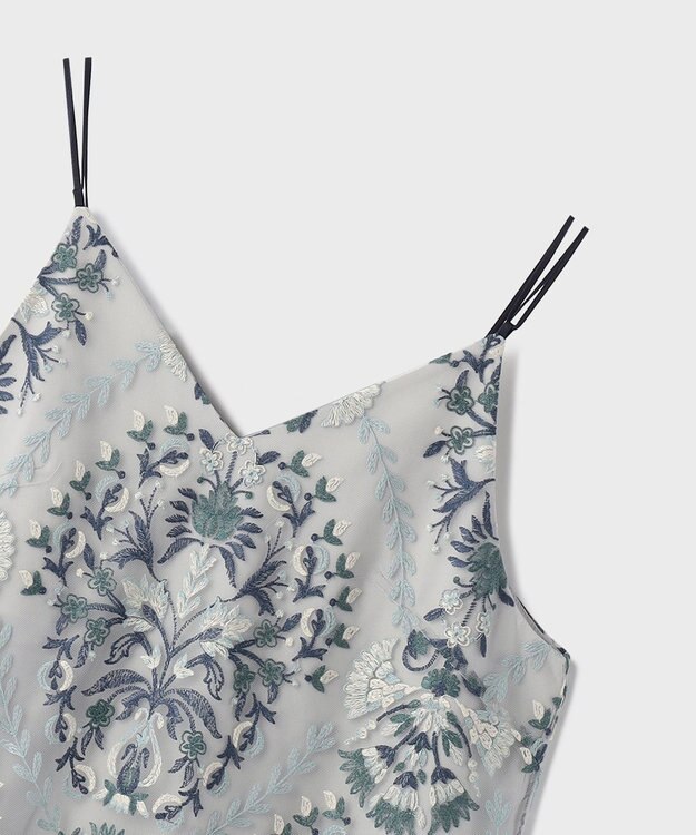 GRACE CONTINENTAL オーナメントembワンピース ブルー