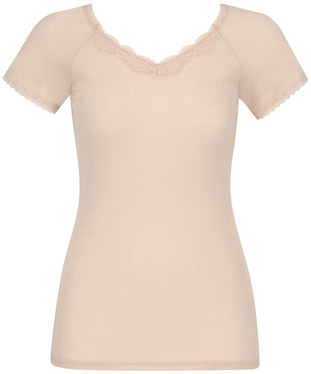 Wing インナー 綿100％(身生地部) 【綿100％ シャリ感タイプ】 3分袖 半袖 春 夏 EL6364 ウイング／ワコール ベージュ