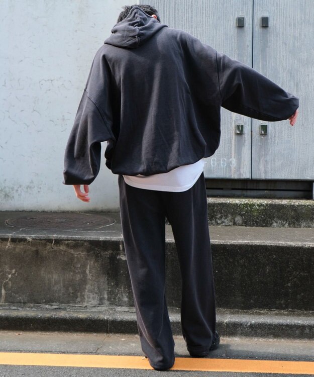 WEGO アシッドウォッシュワイドスウェットパンツ ブラックその他