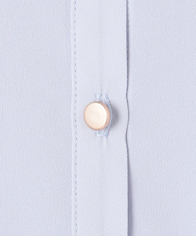 ANY SIS L 【洗える】ジョーゼットプリーツコンビ ブラウス ライトブルー