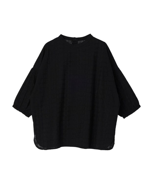 Green Parks Ｉ　ＳＥＴ２点　刺繍７分袖ブラウス＋タンクトップ Black