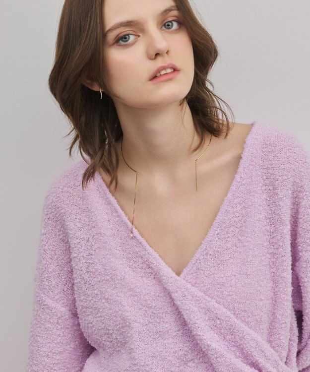 GRACE CONTINENTAL カシュクールニットトップ ピンク