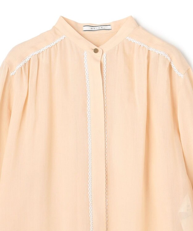 BEIGE， PAULINE / リネンヴィスコースレースブラウス Peach