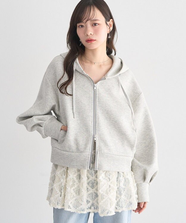 earth music&ecology エアもちフーディブルゾン Gray Mixture