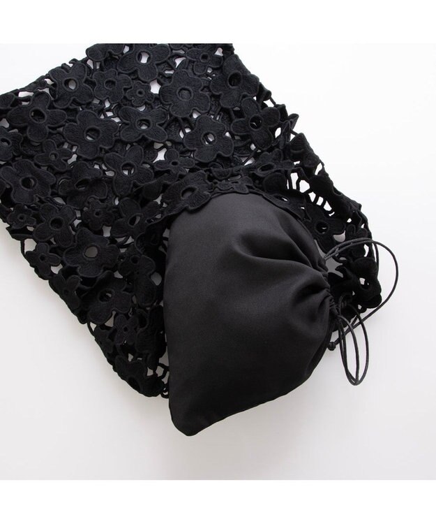 UNBILLION カシュカシュ cachecache / フラワーレースホーボー ブラック