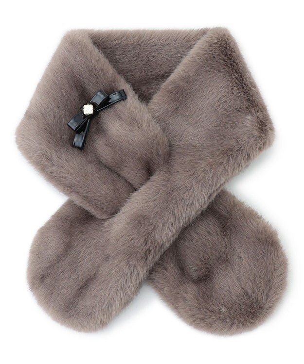 TOCCA 【ブローチ取り外し可】BOW RIBBON FURTIPPET ティペット ベージュ系