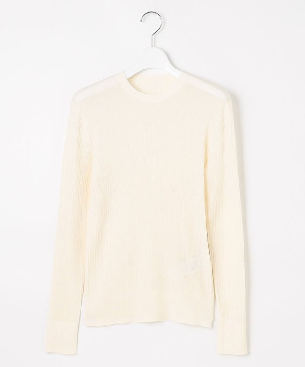 23区 【エステータ】シアーニット 長袖リブ ホワイト系