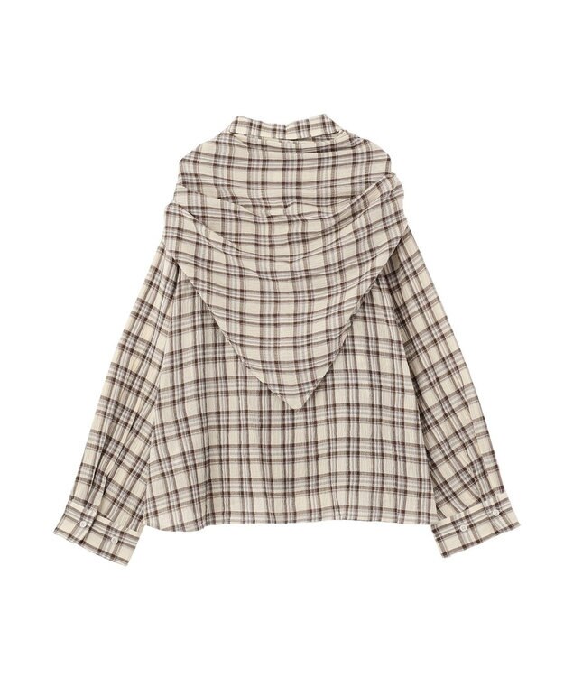 Green Parks スカーフ付チェックシャツ White