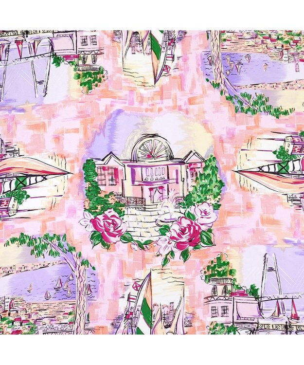 Marca ＜春の新色！＞【伝統横濱スカーフ】リゾートランド 大判 シルクツイル スカーフ ピンク