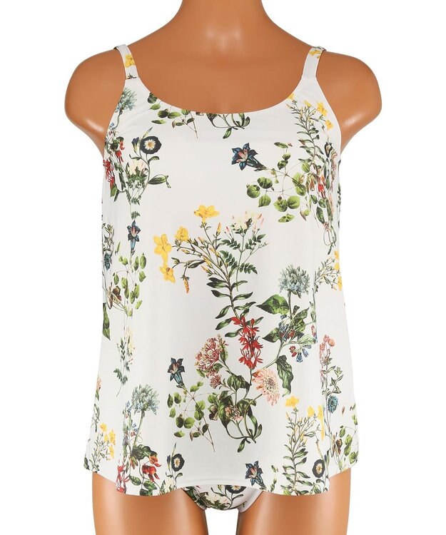 San-ai Resort（三愛水着楽園） ショルダードレス３点セット　13L・15L　【Coral veil（コーラルヴェール）】 ホワイト