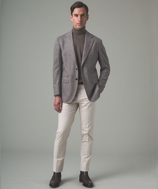 GOTAIRIKU 【DELFINO】ナポリジオメトリックツイード ジャケット_ブラウン ベージュ系8