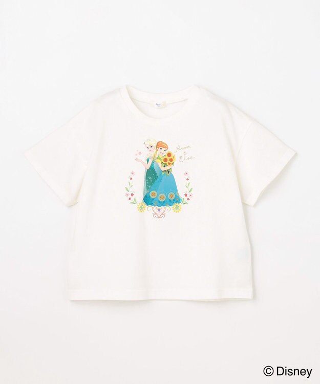 ANY KIDS 【ディズニー/FROZEN】【綿100%】ひんやり オーバーサイズTシャツ 「アナ＆エルサ」（オフホワイト）