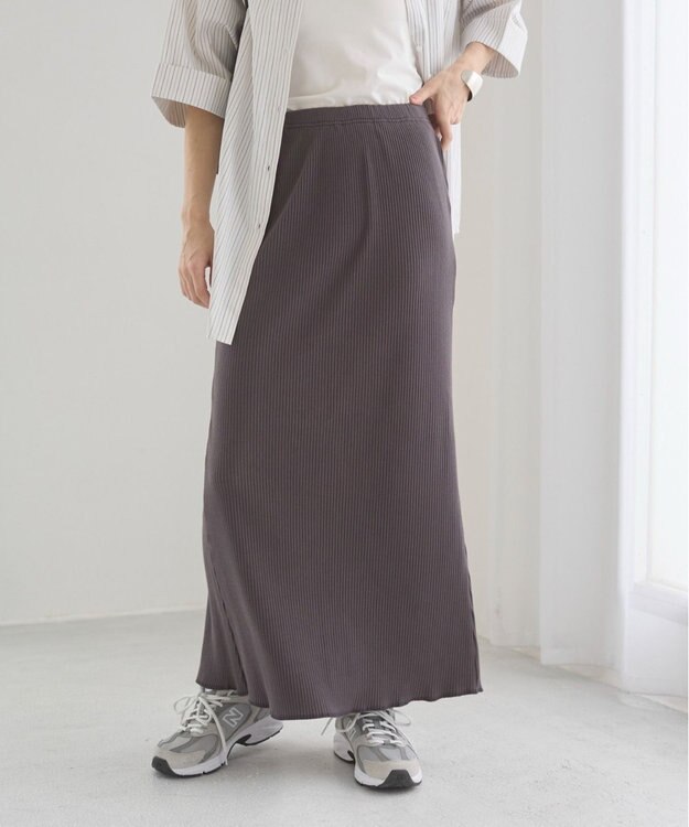 WEGO 【ANGIE VINTAGE】リブマーメイドスカート ブラック中濃色