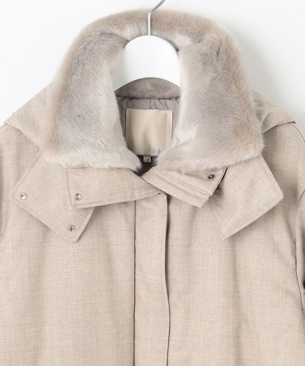 自由区 【ファー取り外し可】ライトウールダウン ベージュ系