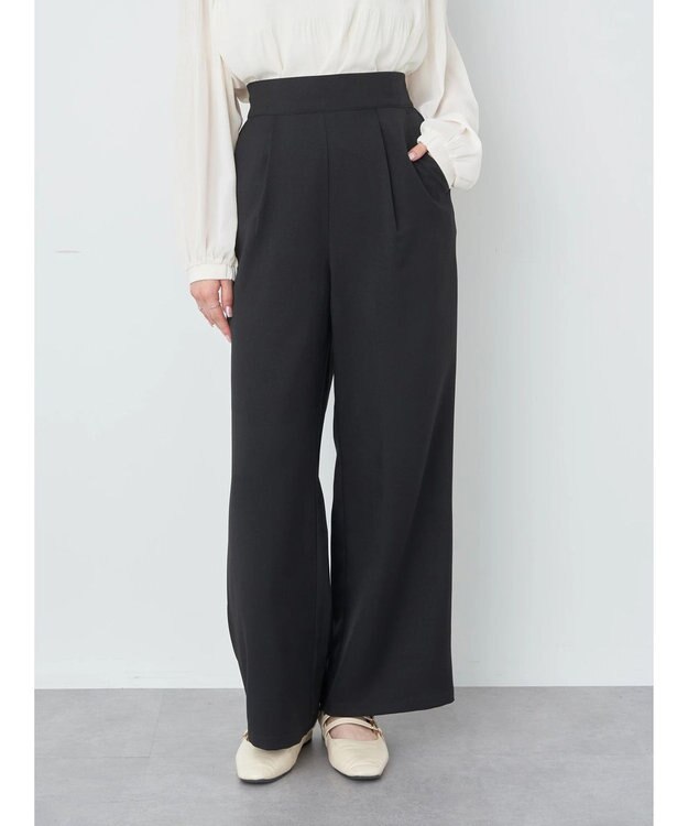 earth music&ecology リラックスワイドパンツ Black