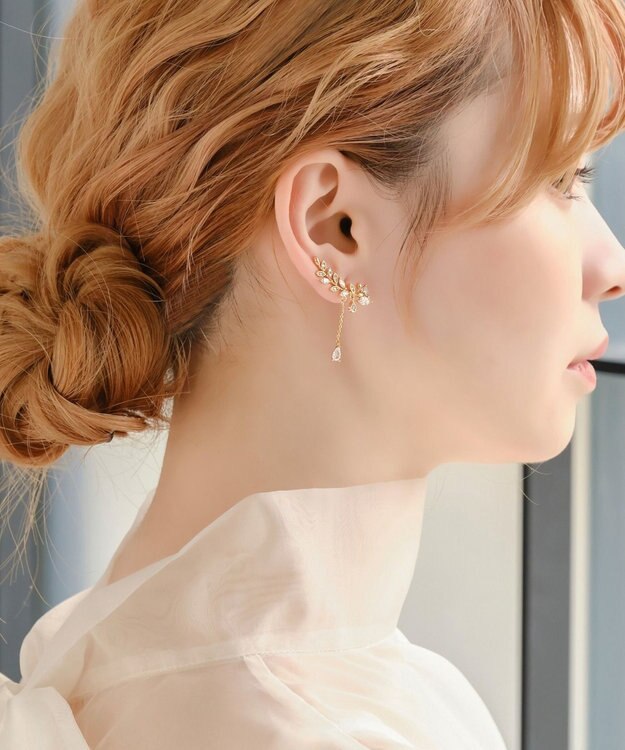 Phoebe 2wayエレガントガーデンピアス&イヤリング/ボタニカル ゴールド