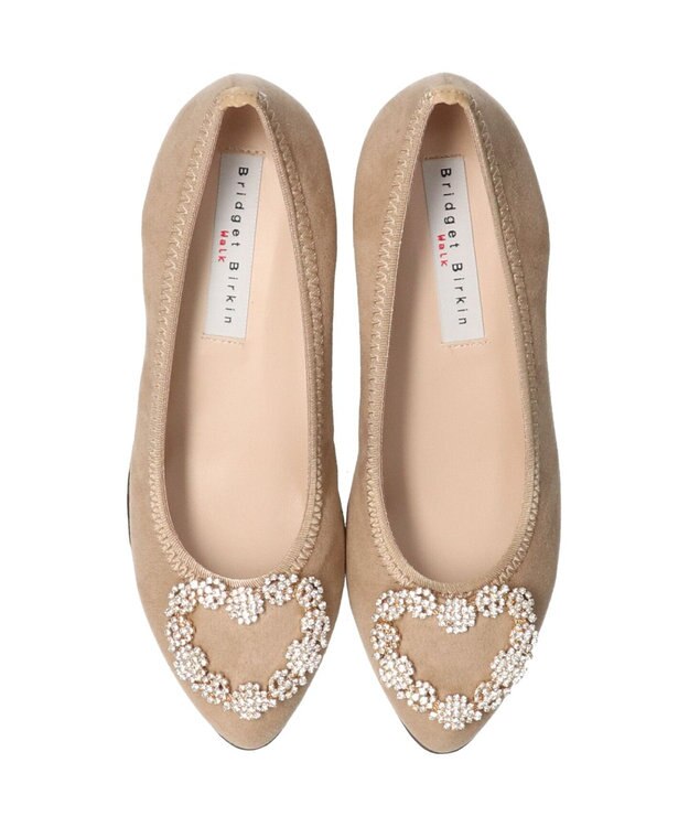 Bridget Birkin 【Bridget Birkin walk】ハートビジューウォーキングパンプス ベージュスウェード
