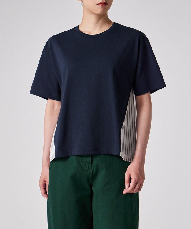 Paul Smith シャツ コンビ フレア カットソー ネイビー