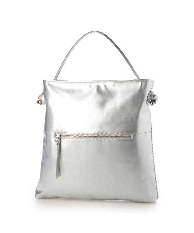 UNBILLION ペルケ perche / レザーメッシュ1本手結びトート シルバー