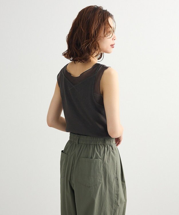 Green Parks ・ＳＵＧＡＲ　ＳＰＯＯＮ　シアー切替タンクトップⅡ Charcoal Gray