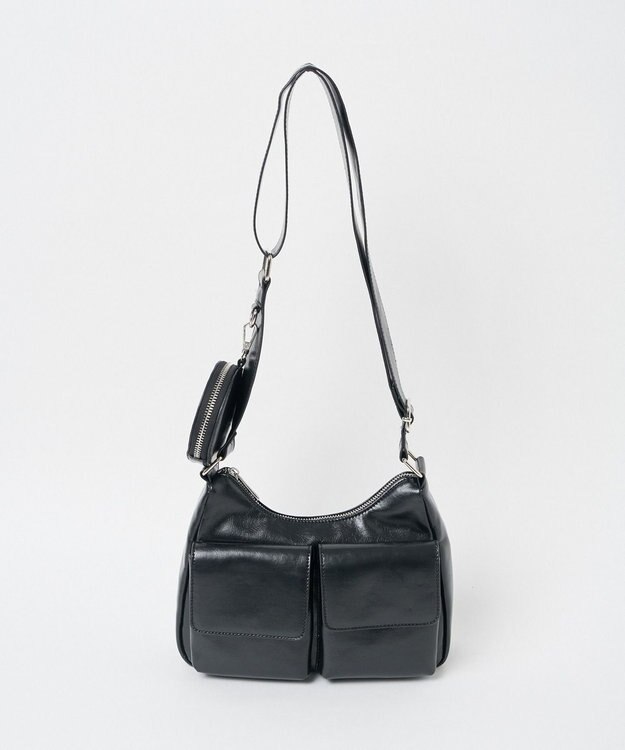 WEGO ポーチ付きポケットデザインショルダー ブラックその他