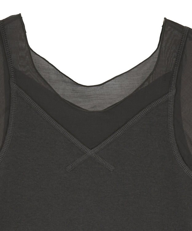 Green Parks ・ＳＵＧＡＲ　ＳＰＯＯＮ　シアー切替タンクトップⅡ Charcoal Gray