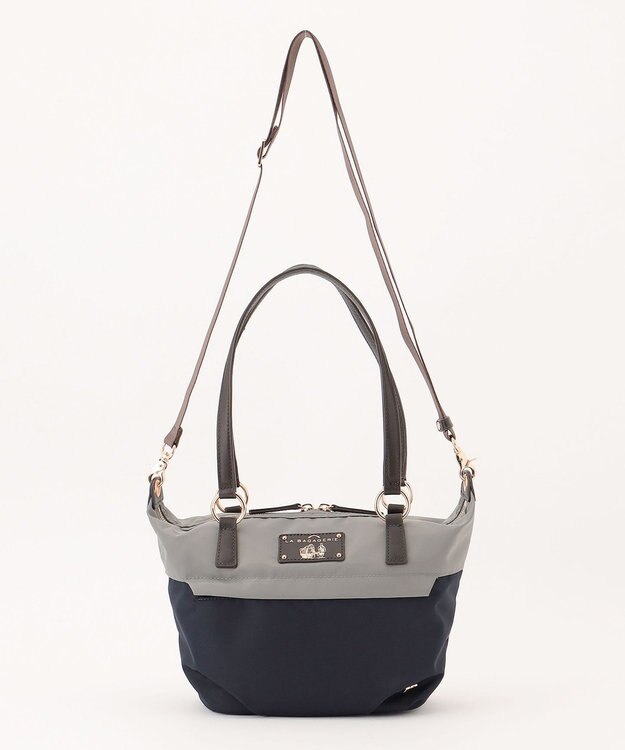 LA BAGAGERIE ウォータープルーフナイロン　2WAYハンドバッグ ダークグレー