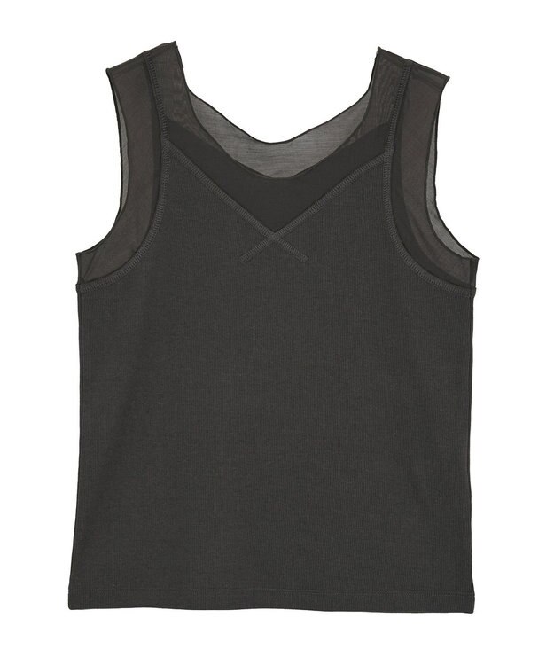Green Parks ・ＳＵＧＡＲ　ＳＰＯＯＮ　シアー切替タンクトップⅡ Charcoal Gray