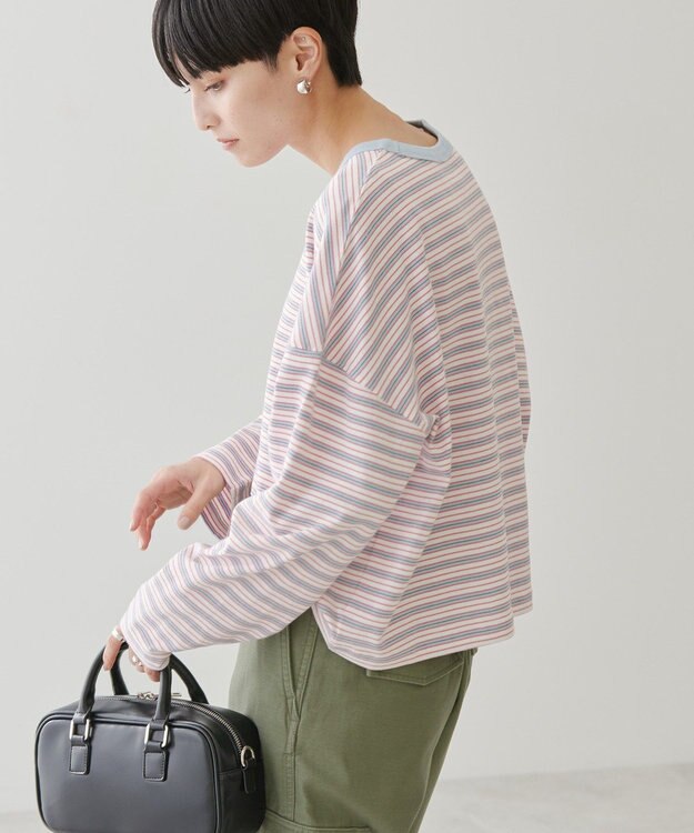 AMERICAN HOLIC マルチボーダーカットプルオーバー Off White