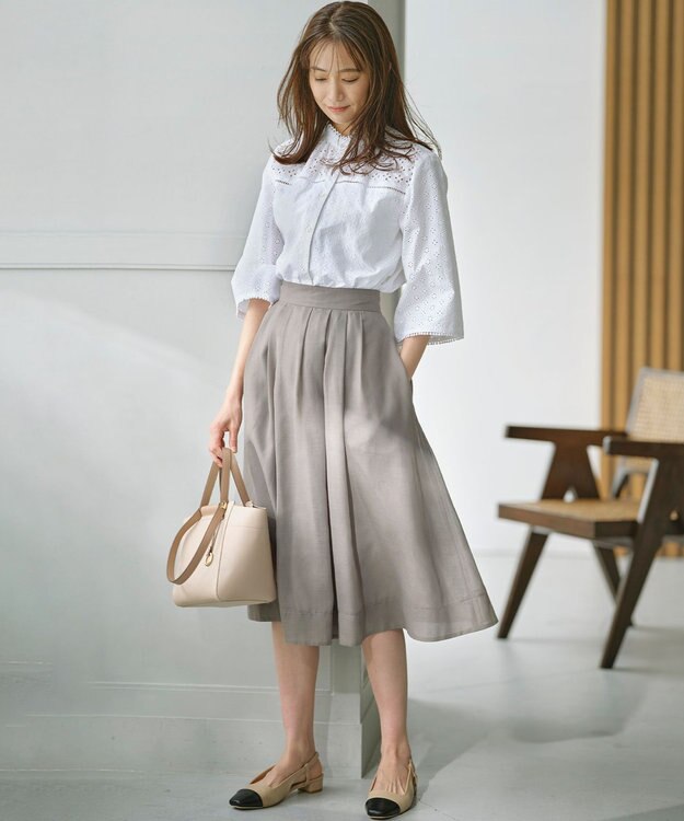 組曲 バイカラーバックストラップパンプス ベージュ系1