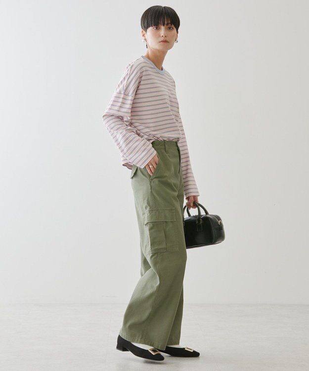 AMERICAN HOLIC マルチボーダーカットプルオーバー Off White