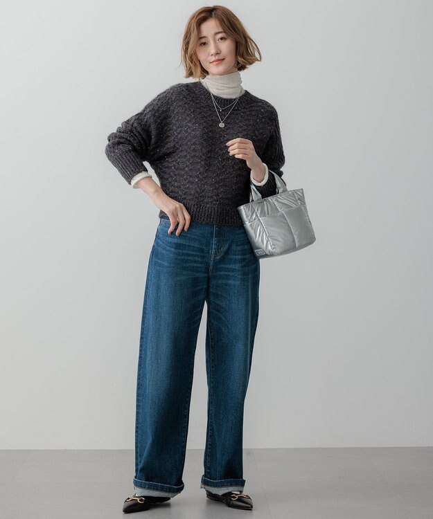 23区 【洗える】スパングル ドルマンスリーブ ニット グレー系