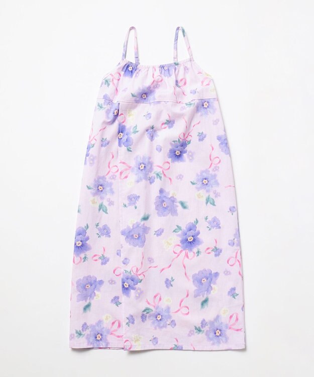 ANY KIDS 【洗濯機可能/簡単着付け】2WAY セパレート浴衣セット ラベンダー×花柄