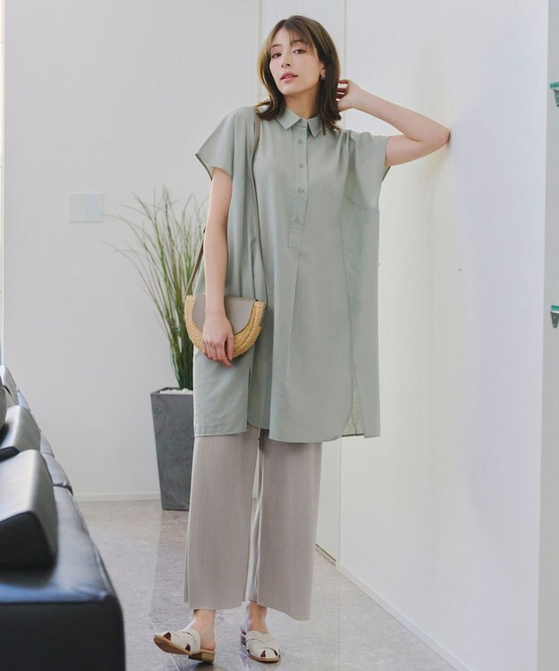 Tiaclasse 【2点セット・新色追加・洗える】クリスタルプリーツセットアップ グレージュ