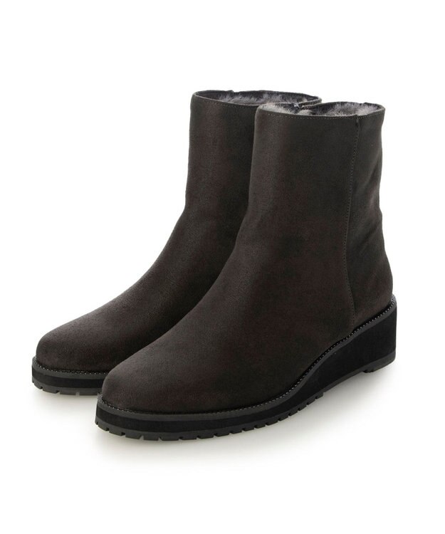 Riz raffinee <Riz raffinee>【全天候対応ボアショートブーツ 】 ダークグレースエード