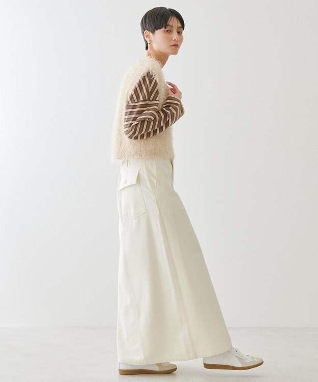 AMERICAN HOLIC マルチボーダーカットプルオーバー Charcoal Gray