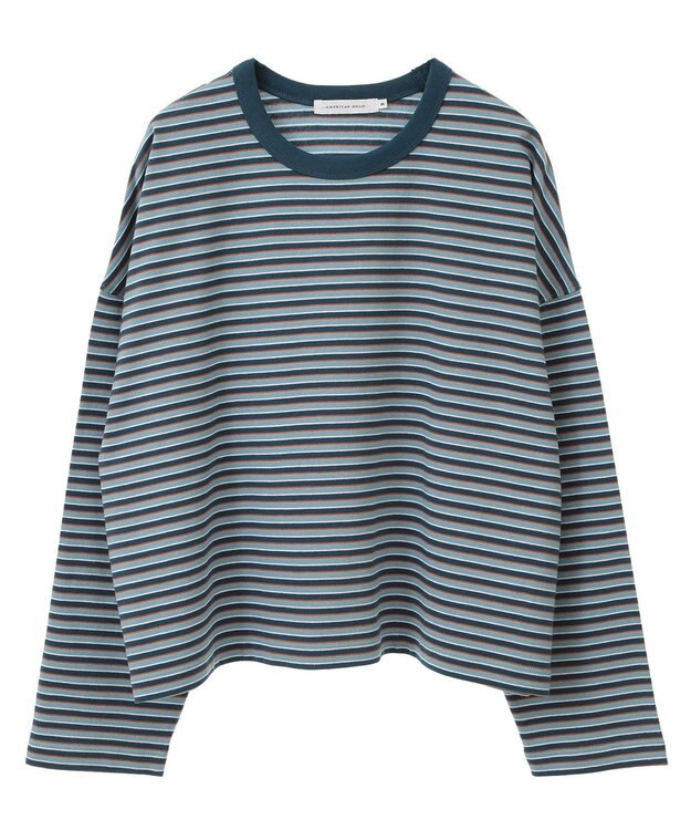 AMERICAN HOLIC マルチボーダーカットプルオーバー Sax