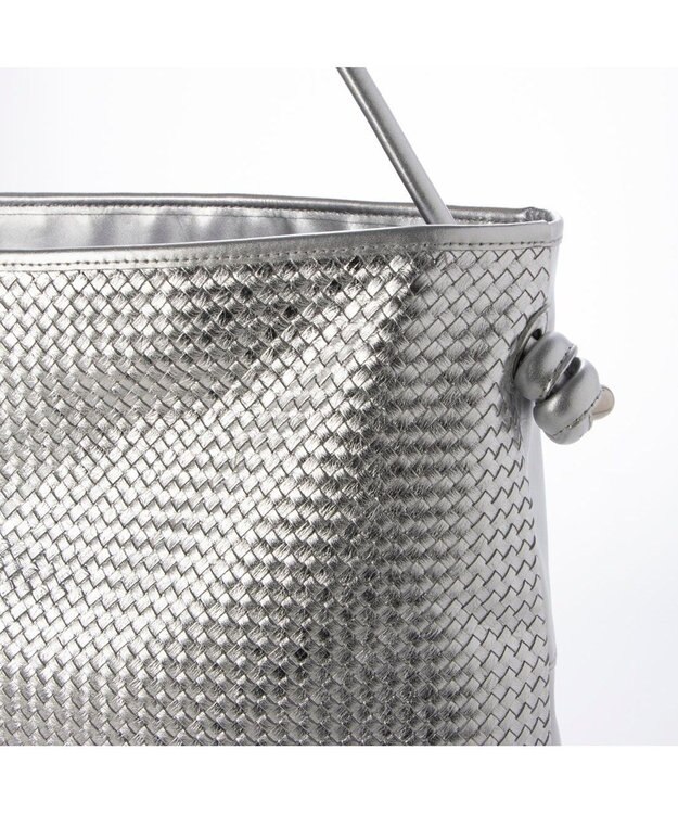 UNBILLION ペルケ perche / レザーメッシュ1本手結びトート シルバー