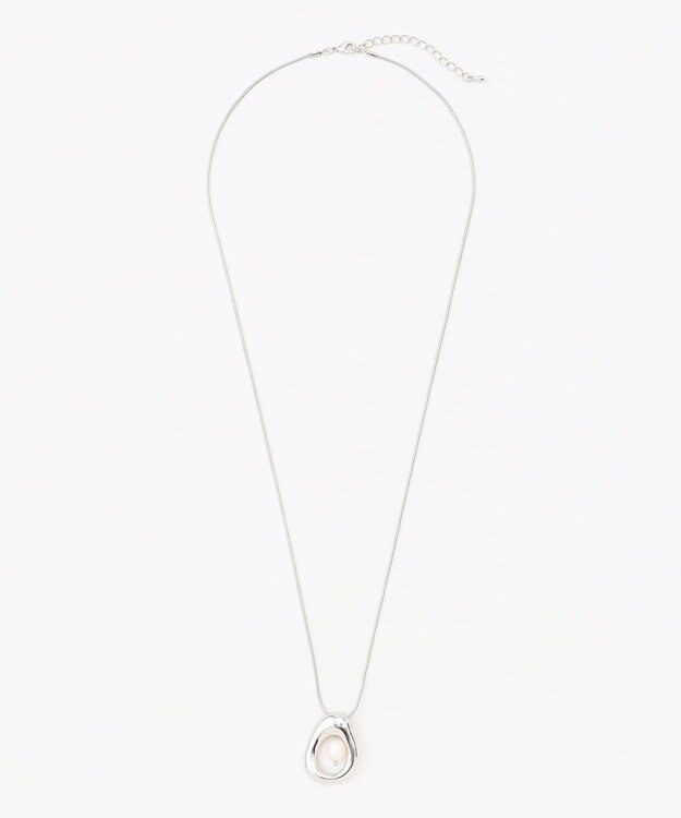 組曲 センターパールメタルリングネックレス シルバー系