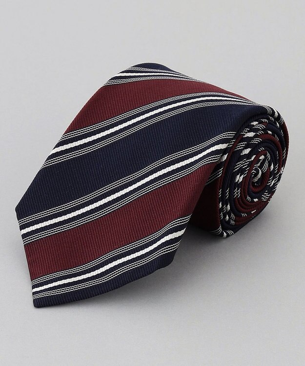 GOTAIRIKU 【日本製】西陣ネクタイ_レジメンタルストライプ柄 ネイビー系1