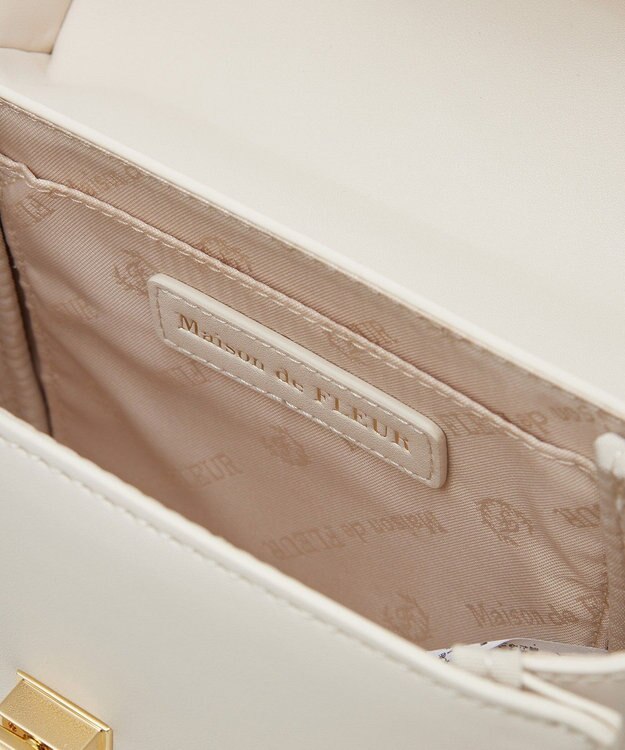 Maison de FLEUR EC限定フロントリボントップハンドルバッグ Light Beige