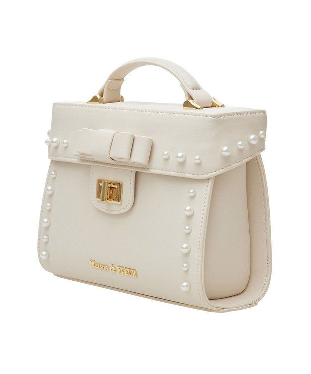 Maison de FLEUR EC限定フロントリボントップハンドルバッグ Light Beige