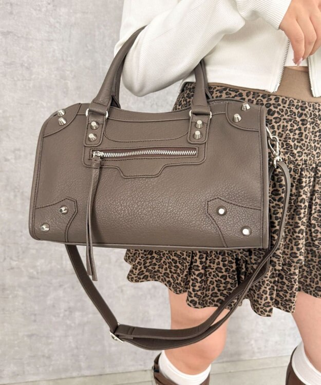 WEGO 2wayスタッズボストン ブラウン