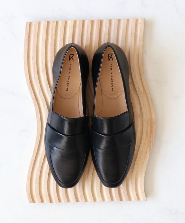 INTER-CHAUSSURES 【FABIO RUSCONI】モカデザインレザーシューズ ブラック