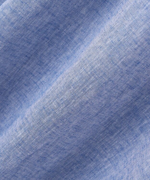 23区 S 【SLOW/洗える】リネンコットン シャツワンピース ブルー系