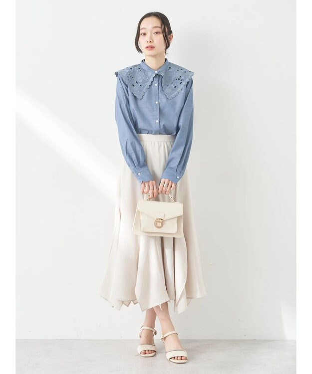 earth music&ecology ランダムイレヘムスカート Gray Beige