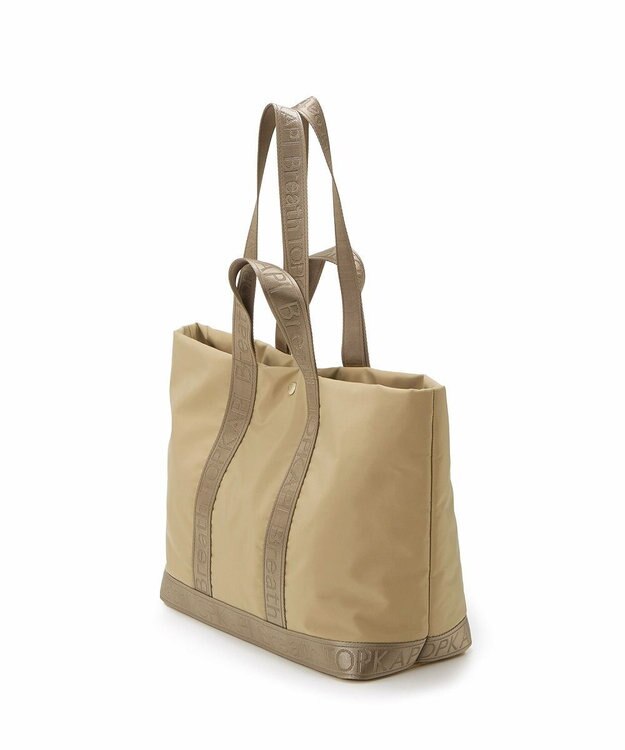 TOPKAPI 【Breath TOPKAPI】ナイロン ロゴテープ 2way ハンドル トートバッグ ベージュ